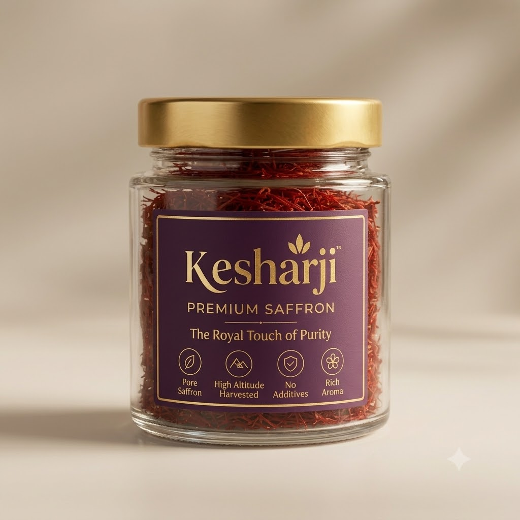 Kesharji™ Pure Saffron - Premium Quality Royal Box & Glass Jar